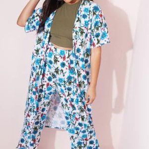 Floral 2-pc kimono w/matching palazoo pants